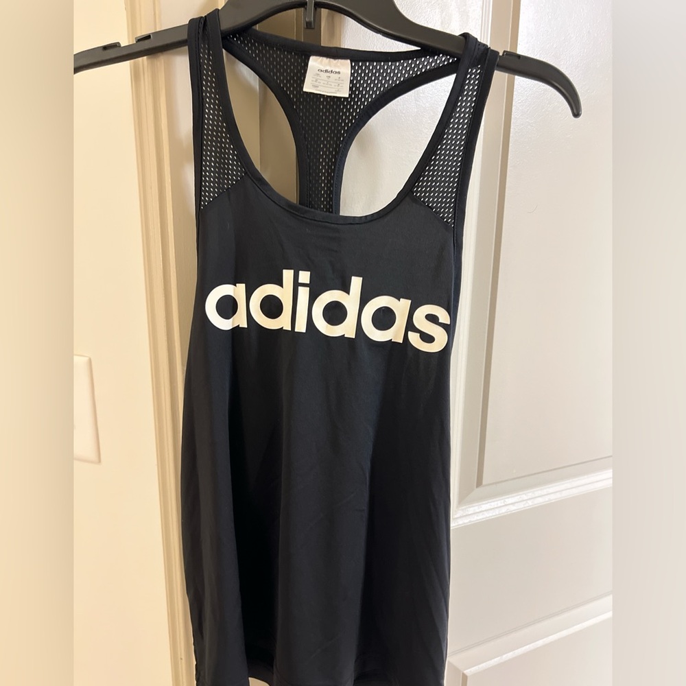 Adidas Black and White Mesh Tank Top